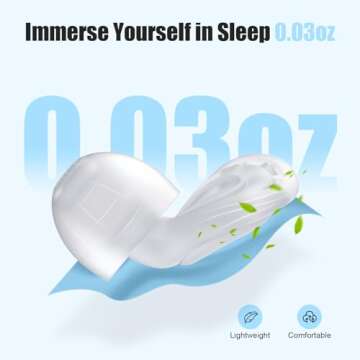 Ear Plugs for Sleeping Noise Reduction, Beinkap Reusable Earplugs Hearing Protection for Focus, Study, Work – 6 Pair Eartips in S/M/L – Flexible Silicone Soft – 35dB Noise Cancelling - Transparent