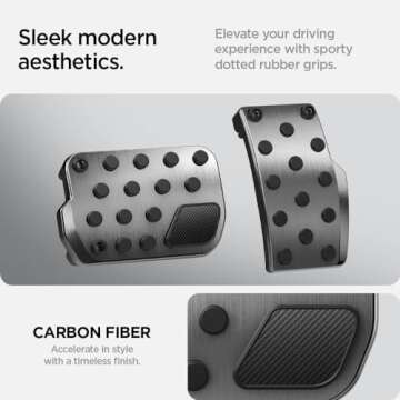 Spigen Stuttgart Type A (Concave Pedal) Designed for Tesla Model 3 & Y Non-Slip Performance Stainless Steel Foot Pedal with EZ Slide [Compatible with Tesla Model 3 2025/2024 Refresh (Highland)]