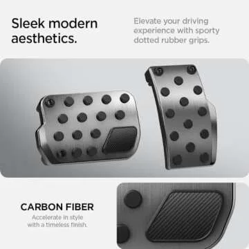 Spigen Stuttgart Type A (Concave Pedal) Designed for Tesla Model 3 & Y Non-Slip Performance Stainless Steel Foot Pedal with EZ Slide [Compatible with Tesla Model 3 2025/2024 Refresh (Highland)]