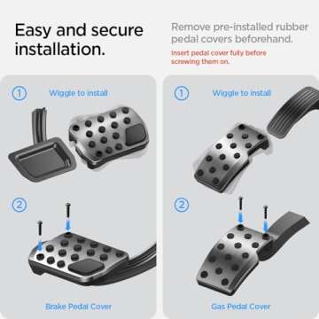 Spigen Stuttgart Type A (Concave Pedal) Designed for Tesla Model 3 & Y Non-Slip Performance Stainless Steel Foot Pedal with EZ Slide [Compatible with Tesla Model 3 2025/2024 Refresh (Highland)]