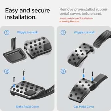 Spigen Stuttgart Type A (Concave Pedal) Designed for Tesla Model 3 & Y Non-Slip Performance Stainless Steel Foot Pedal with EZ Slide [Compatible with Tesla Model 3 2025/2024 Refresh (Highland)]