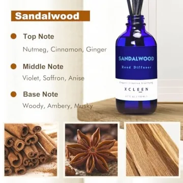 Xcleen Sandalwood Reed Diffuser Set for Home Fragrance