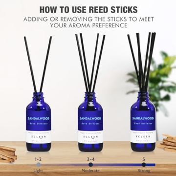 Xcleen Sandalwood Reed Diffuser Set for Home Fragrance
