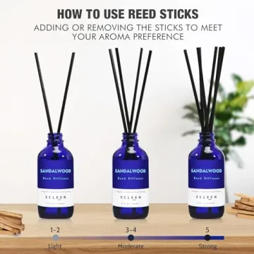 Xcleen Sandalwood Reed Diffuser Set for Home Fragrance