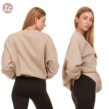 Threads Connect Women's Oversized Fleece Sweatshirt - Soft & Trendy