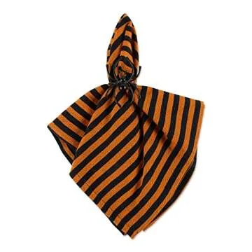 DII Halloween Party Tabletop Decor, Reusable & Machine Washable Cotton Fabric, Napkin Set, 20x20, Wi...