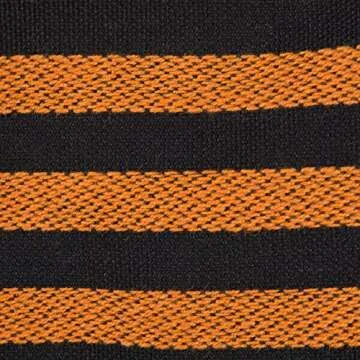 DII Halloween Party Tabletop Decor, Reusable & Machine Washable Cotton Fabric, Napkin Set, 20x20, Witchy Black & Orange Stripe, 6 Piece