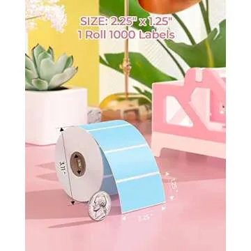 MUNBYN 2.25"x1.25" Thermal Sticker Labels - Self-Adhesive Shipping Labels, 1000 Sheets/Roll