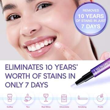Teeth Whitening Kit with Gel Pen: 32X LED Accelerator Light for Sensitive Teeth - Stains from Food Coffee Smoking Wine and Soda for a Bright Smile at Home 0.3 Fl Oz (Pack of 1)
