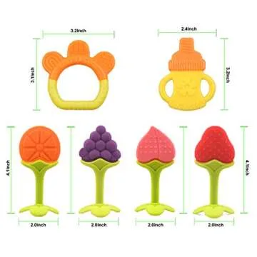 Baby Teether Toys for Babies 0-6 Months, Newborn Infant Baby Teethers Freezer Safe Silicone Baby Tee...