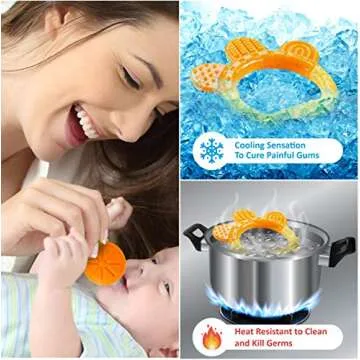 Baby Teether Toys for Babies 0-6 Months, Newborn Infant Baby Teethers Freezer Safe Silicone Baby Teether Toys, Frozen Teething Toys for Babies 0-6 Months, Baby Teethers Toys 6 Pack - Perfect Baby Gift