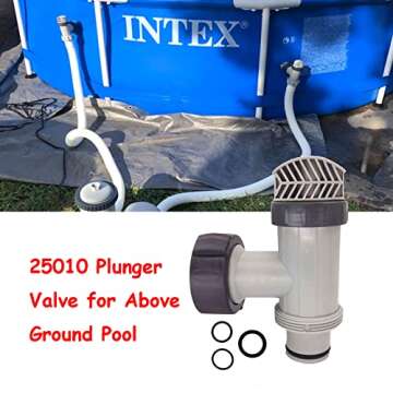 10747 25010 Plunger Valve Hose Connector Plunging Assembly with O-Ring Replacement for Above Ground Pool Setup and Pool Sand Filter Pump 25080RP (2 PCS 25010 Plunger Valve)
