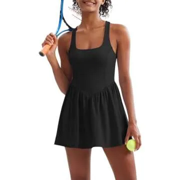 Sexy Women's Athletic Tennis Dress with Built in Shorts