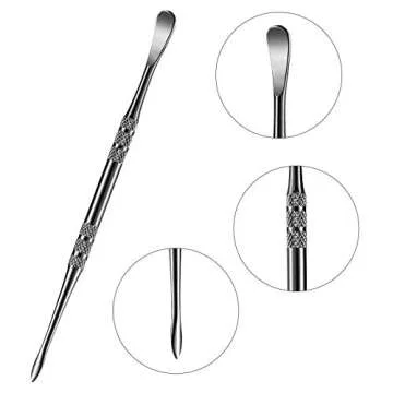 Mudder 3 Pack Wax Carving Tool Stainless Steel Tools Wax Molding Sculpting Tool Engraving Spoon for Jewellery Detailing Modeling Making Supplies, 4.75 Inch(Black)