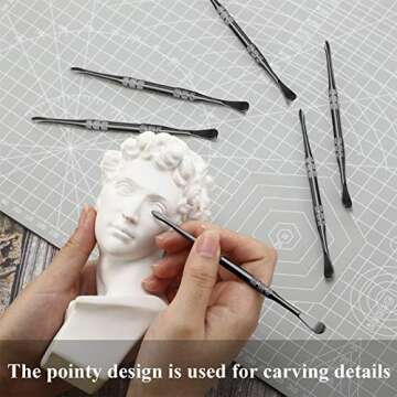 Mudder 3 Pack Wax Carving Tool Stainless Steel Tools Wax Molding Sculpting Tool Engraving Spoon for Jewellery Detailing Modeling Making Supplies, 4.75 Inch(Black)