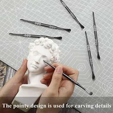 Mudder 3 Pack Wax Carving Tool Stainless Steel Tools Wax Molding Sculpting Tool Engraving Spoon for Jewellery Detailing Modeling Making Supplies, 4.75 Inch(Black)