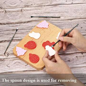 Mudder 3 Pack Wax Carving Tool Stainless Steel Tools Wax Molding Sculpting Tool Engraving Spoon for Jewellery Detailing Modeling Making Supplies, 4.75 Inch(Black)