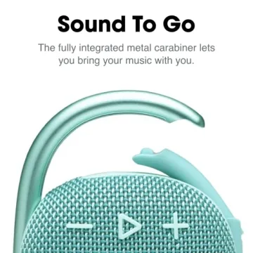 JBL Clip 4, Teal - Portable Bluetooth 5.1 Speaker - Up to 10 Hours of Play - Waterproof & Dust Resistant - Includes Noise & Echo-Canceling Speakerphone