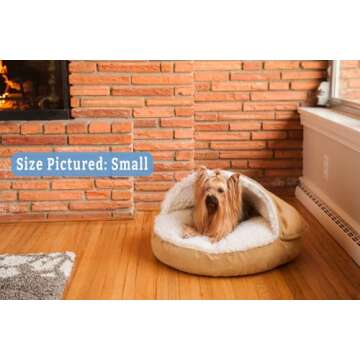 Snoozer Luxury Microsuede Cozy Cave Pet Bed, Extra Large, Camel
