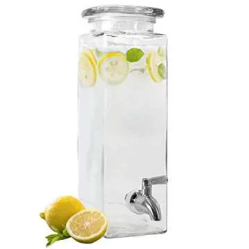 Estilo Tall Square Glass Drink Dispenser with Spigot