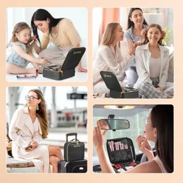 JUSRON Travel Makeup Bag with Adjustable Dividers