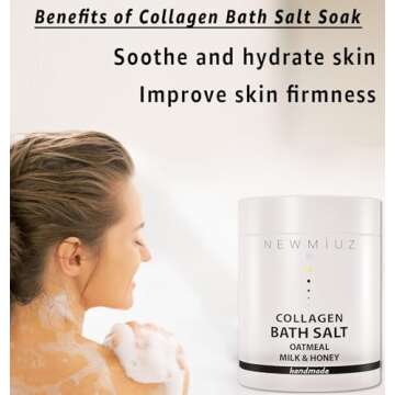 Collagen Bath Salt Soak - Moisturize Soften Skin - Magnesium Epsom Salt - Luxury Spa Bubble Mother's...