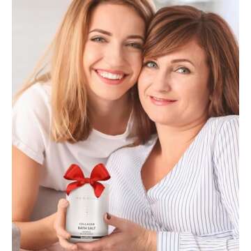 Collagen Bath Salt Soak - Moisturize Soften Skin - Magnesium Epsom Salt - Luxury Spa Bubble Mother's Birthday Christmas Relaxation Gifts - Destress Perfect Stocking Stuffers - Coconut Oatmeal Honey