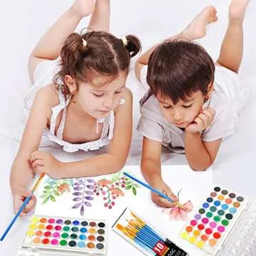 AROC Watercolor Paint Set 36 Colors 10 Brushes for All
