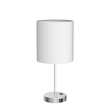 LITOSKY Touch Control Table Lamp with 2 USB Ports & AC Outlet, 3-Way Dimmable Bedside Nightstand Lamp for Bedroom Living Room, USB Lamp with 800 Lumens 5000K Daylight Bulbs Included