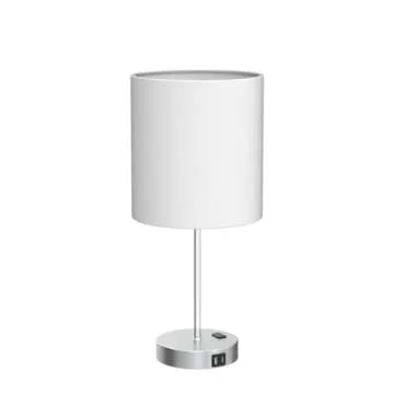 LITOSKY Touch Control Table Lamp with 2 USB Ports & AC Outlet, 3-Way Dimmable Bedside Nightstand Lamp for Bedroom Living Room, USB Lamp with 800 Lumens 5000K Daylight Bulbs Included