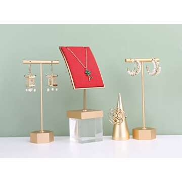 GemeShou Gold Earring Display Holder for Stylish Showcases