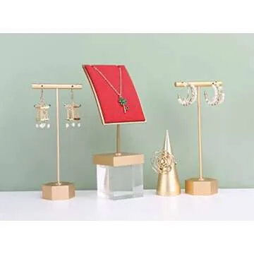 GemeShou Gold Earring Display Holder for Stylish Showcases