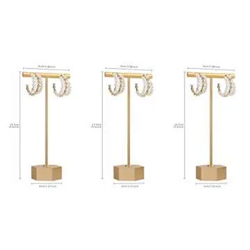 GemeShou Gold Earring Display Holder for Stylish Showcases