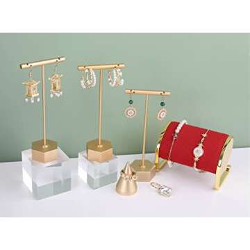 GemeShou Gold Earring Display Holder for Stylish Showcases