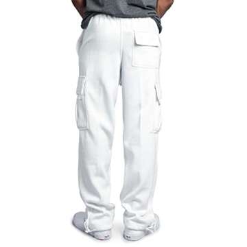 fannyouth Men Joggers Chino Cargo Pants, Men's Lightweight Workout Cargo Sweatpants Athletic Pants Joggers with Pockets White