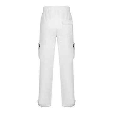 fannyouth Men Joggers Chino Cargo Pants, Men's Lightweight Workout Cargo Sweatpants Athletic Pants Joggers with Pockets White