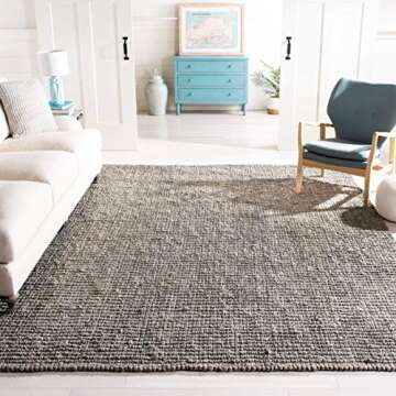 SAFAVIEH Natural Fiber Collection Area Rug - 5' x 8', Light Grey, Handmade Chunky Textured Jute 0.75...