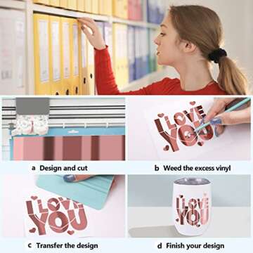 TECKWRAP Adhesive Chrome Vinyl Bundle 12" x 36"/Rolls for DIY Craft, Arts (Silver, Gold, Rose Gold, Red, Blue, Space Gray, Mint)