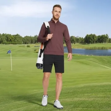 VANCAMEL Men’s Stylish Golf Quarter Zip Pullover