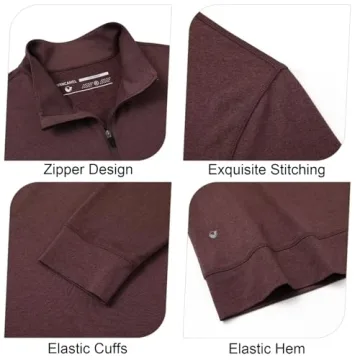 VANCAMEL Men’s Stylish Golf Quarter Zip Pullover