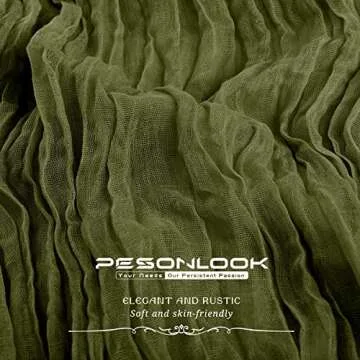 Pesonlook 6 Pack Green Cheesecloth Table Runner,10FT Boho Table Runner 35x120 Inch Rustic Gauze Table Runner for Wedding Bridal Baby Shower Birthday Party Table Decorations