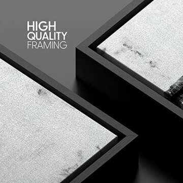 SIGNWIN Framed Canvas Print Wall Art Black Gray Industrial Paint Strokes Abstract Shapes Illustration Modern Art Decorative Nordic Minimal Calm/Zen for Living Room, Bedroom, Office - 24"x24" Black