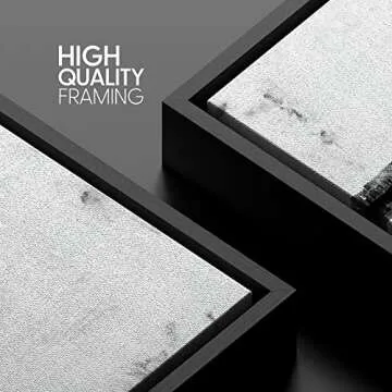 SIGNWIN Framed Canvas Print Wall Art Black Gray Industrial Paint Strokes Abstract Shapes Illustration Modern Art Decorative Nordic Minimal Calm/Zen for Living Room, Bedroom, Office - 24"x24" Black