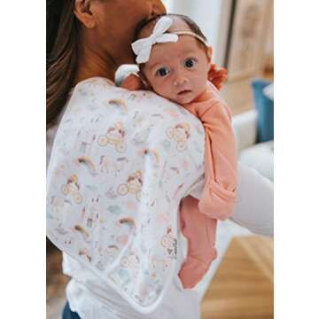 Copper Pearl Premium Baby Burp Cloths - 3-Pack Large Cotton Burp Cloths, Extra Soft Spit Up Rags with 3 Absorbent Layers, Perfect for Baby Girl Gifts (21" x 10" Size, Enchanted Set)