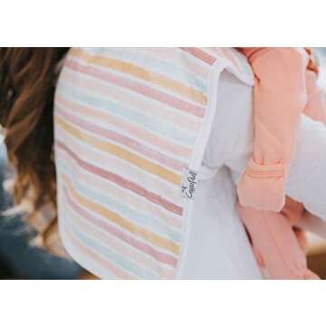 Copper Pearl Premium Baby Burp Cloths - 3-Pack Large Cotton Burp Cloths, Extra Soft Spit Up Rags with 3 Absorbent Layers, Perfect for Baby Girl Gifts (21" x 10" Size, Enchanted Set)