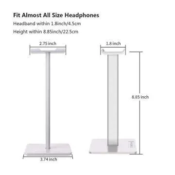 Link Dream Headphone Stand Headset Holder Gaming Headset Holder with Aluminum Supporting Bar Flexible Headrest Anti-Slip Earphone Stand for All Headphones