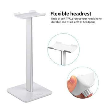 Link Dream Headphone Stand Headset Holder Gaming Headset Holder with Aluminum Supporting Bar Flexible Headrest Anti-Slip Earphone Stand for All Headphones