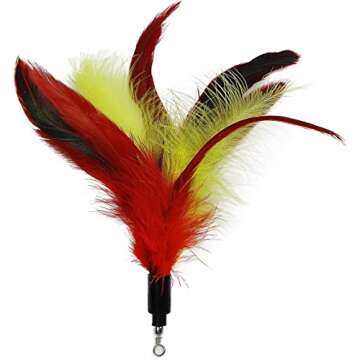 EcoCity Cat Toys - Cat Feather Toys - Include Cat Wand and Natural Feather Refills