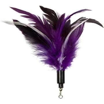 EcoCity Cat Toys - Cat Feather Toys - Include Cat Wand and Natural Feather Refills