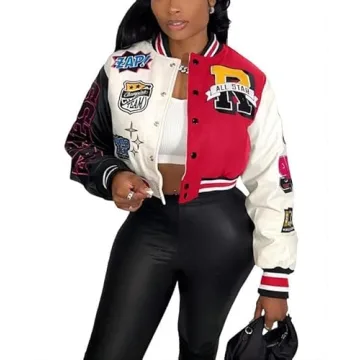 Stylish VOIKERDR Women's Varsity Jacket - Lightweight Outerwear